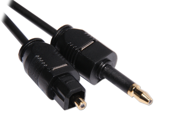 Câble audio à fibre optique Prise ODT (Toslink) avec adaptateur Toslink vers  jack 3,5 mm